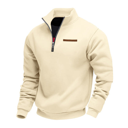 Herren Fleece-Pullover Mit Halbem Reißverschluss Warm