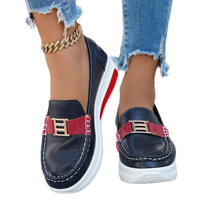 Damen Mokassins Moderne Bequeme Schuhe mit Schnalle