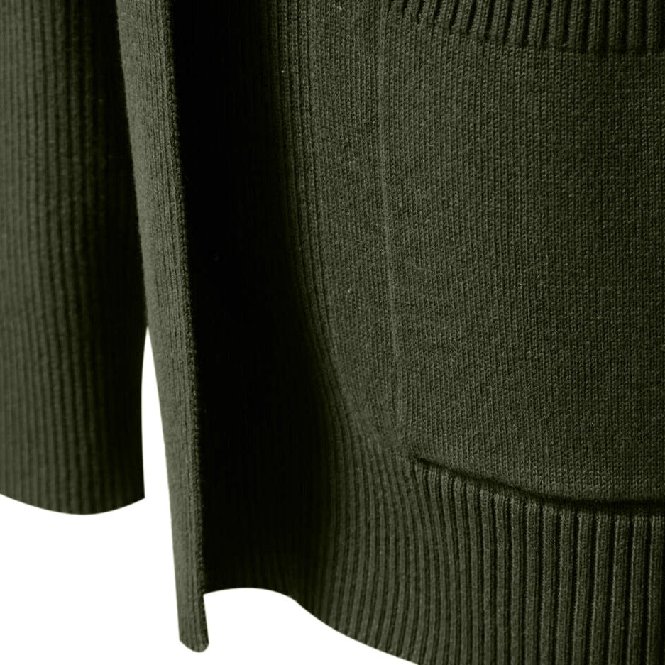 Herren Cardigan V-Ausschnitt Lässig Grau Modern