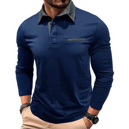 Herren Poloshirt Modern Kragen Taschen Elegant