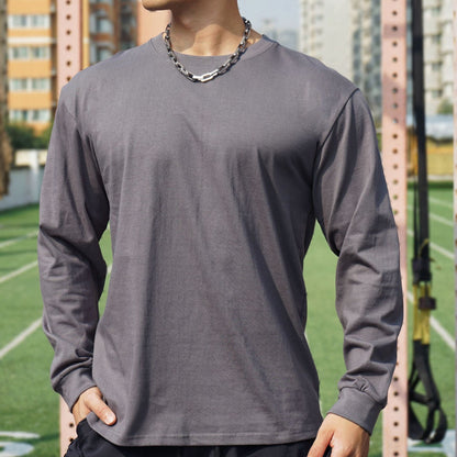 Herren Langarmshirt atmungsaktiv Hochwertig Baumwolle Casual