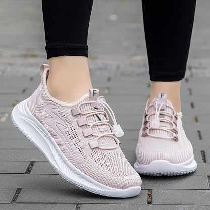 Damen Sneaker Leicht Elastisch Schnell Schnürbar Sportlich