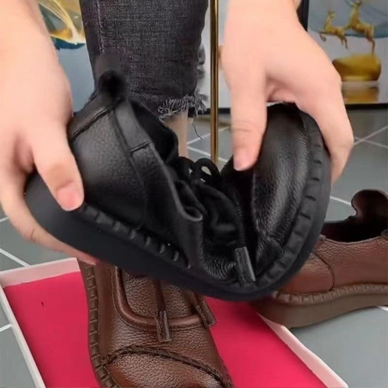 Damen Mokassins Bequem Kunstleder Schnürschuhe Modern