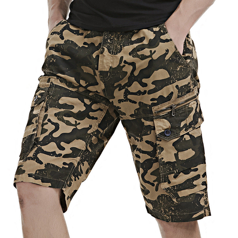 Herren Cargoshorts Camouflage Modern Mit Taschen
