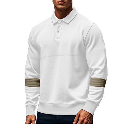 Herren Sweatshirt Polo Modern Kontrast Ärmel