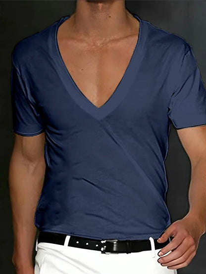 Herren T-Shirt V-Ausschnitt Slim Fit Premium Qualität