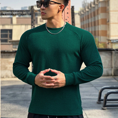 Herren Fitness-Shirt Langarm Atmungsaktiv Sportlich