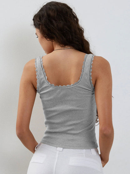 Damen Oberteil Rippen Top Trendy Modisch