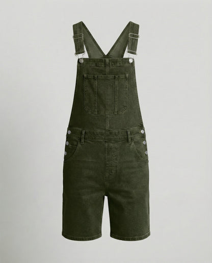 Herren Shorts Denim Latzshorts Mit Taschen