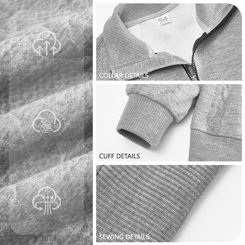 Herren Strickpullover Hoher Kragen Reißverschluss Modern