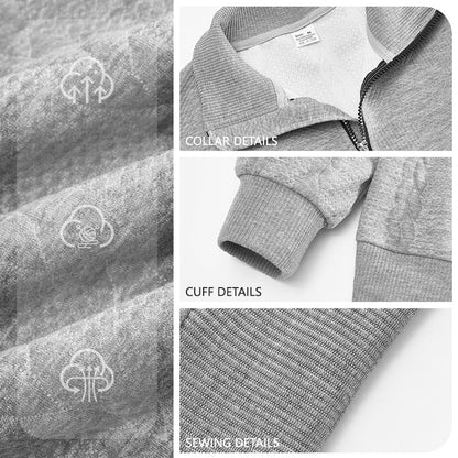 Herren Strickpullover Hoher Kragen Reißverschluss Modern
