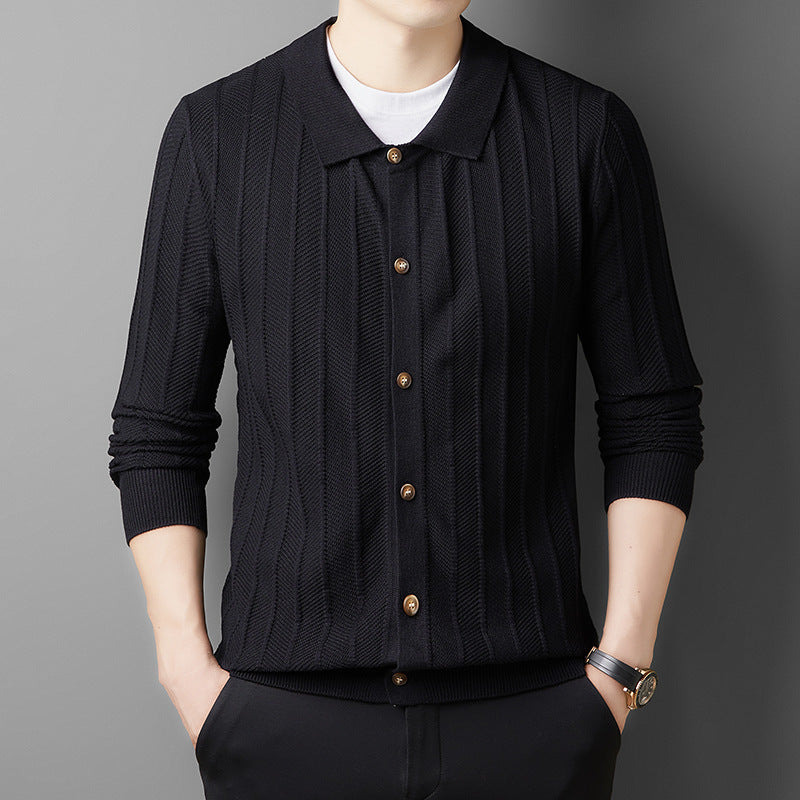 Herren Strickjacke Elegante Musterjacke Mit Knöpfen