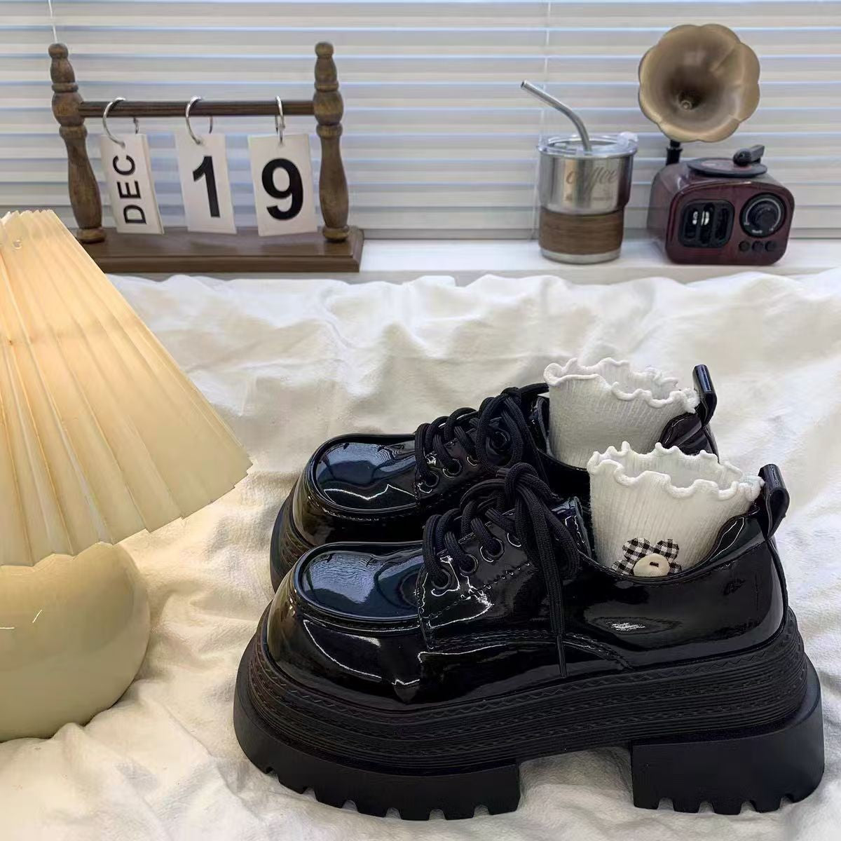 Damen Plattform-Schnürschuhe Hoch Modisch Dickes Sohle - BerlinGlamour