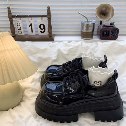 Damen Plattform-Schnürschuhe Hoch Modisch Dickes Sohle - BerlinGlamour