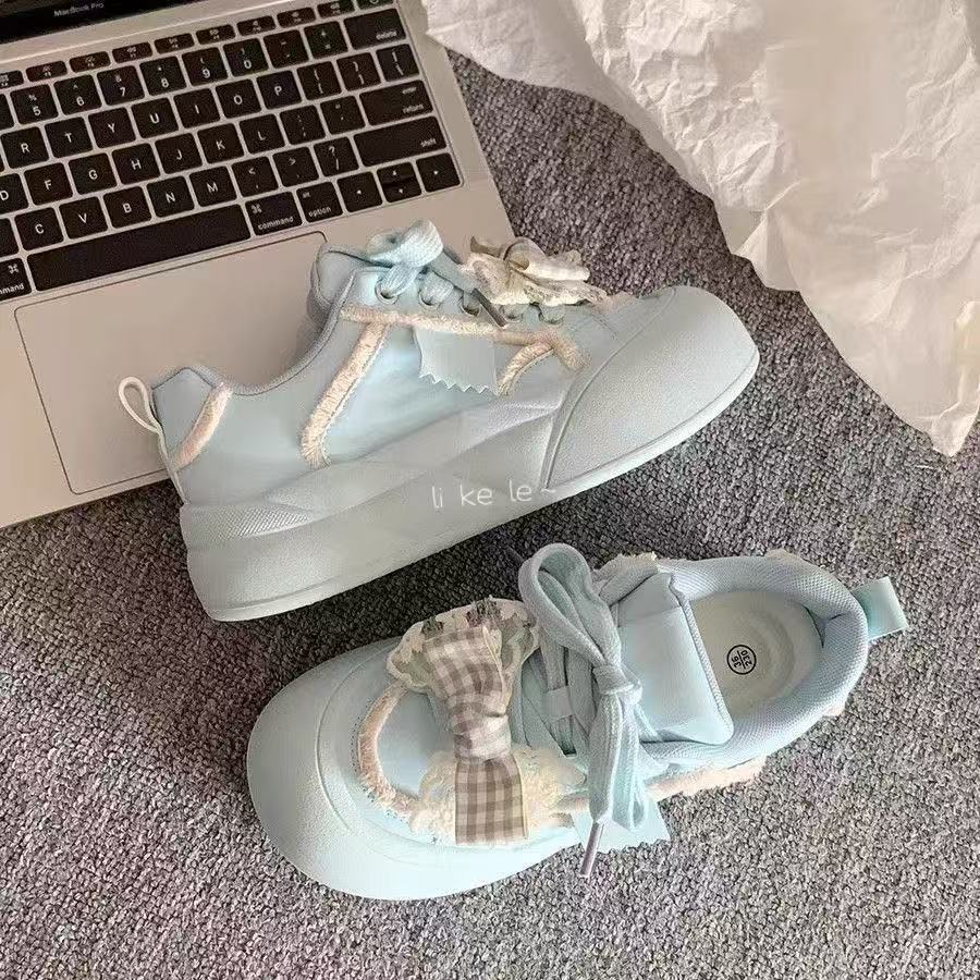 Damen Sneaker Rüschendesign Frauen Schuhe Sportlich Modern