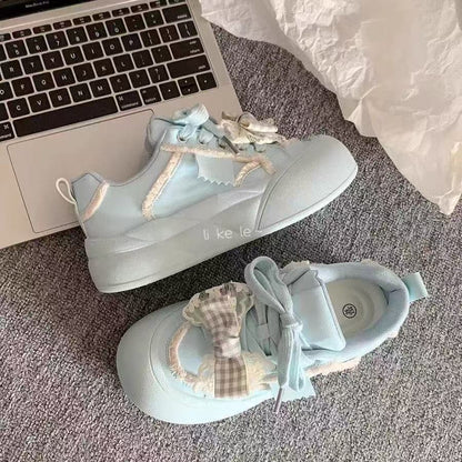 Damen Sneaker Rüschendesign Frauen Schuhe Sportlich Modern