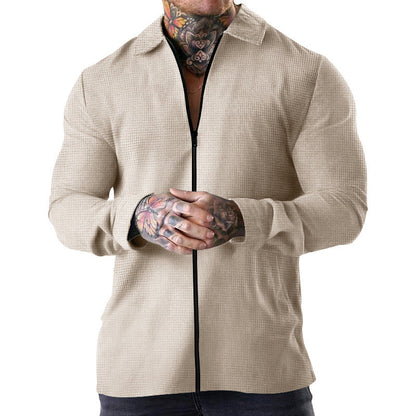 Herren Pullover Sportlich Reißverschluss Strukturiert Modern - BerlinGlamour