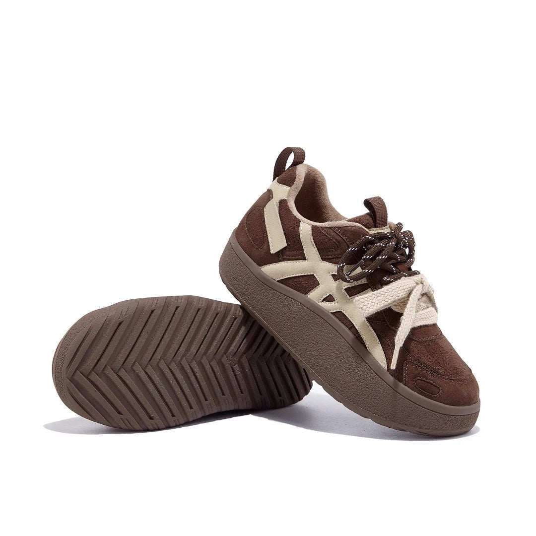 Damen Sneaker Hochplateau Sportlich Schnüren