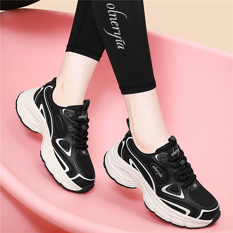 Damen Sneaker Sportlich Chunky Bequem Weite Passform