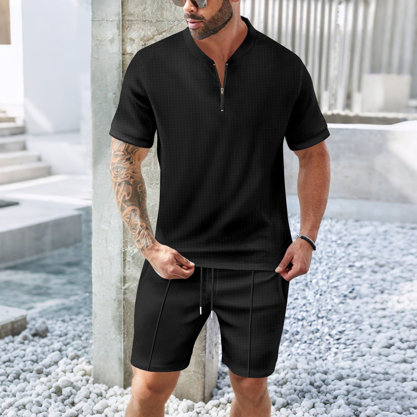 Herren Sportset Kurzarm atmungsaktiv Modern - BerlinGlamour