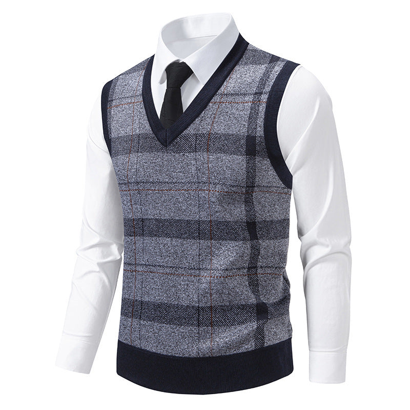 Herren Strickweste Karomuster Modern Trendy