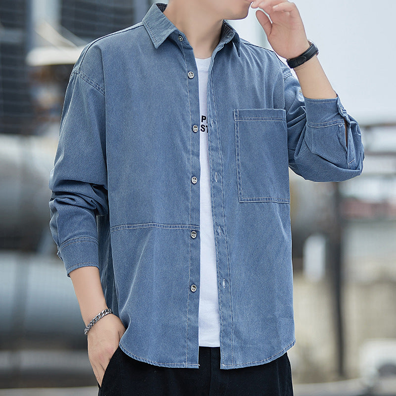Herren Overshirtjacke Lässig mit Taschen Groß