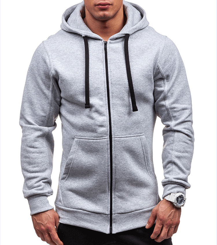 Herren Hoodie mit Taschen und verstellbarem Bund Sportlich Modern