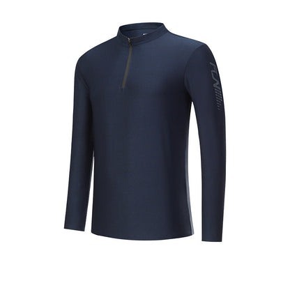 Herren Sportshirt Funktionsshirt Stehkragen Reißverschluss Modern