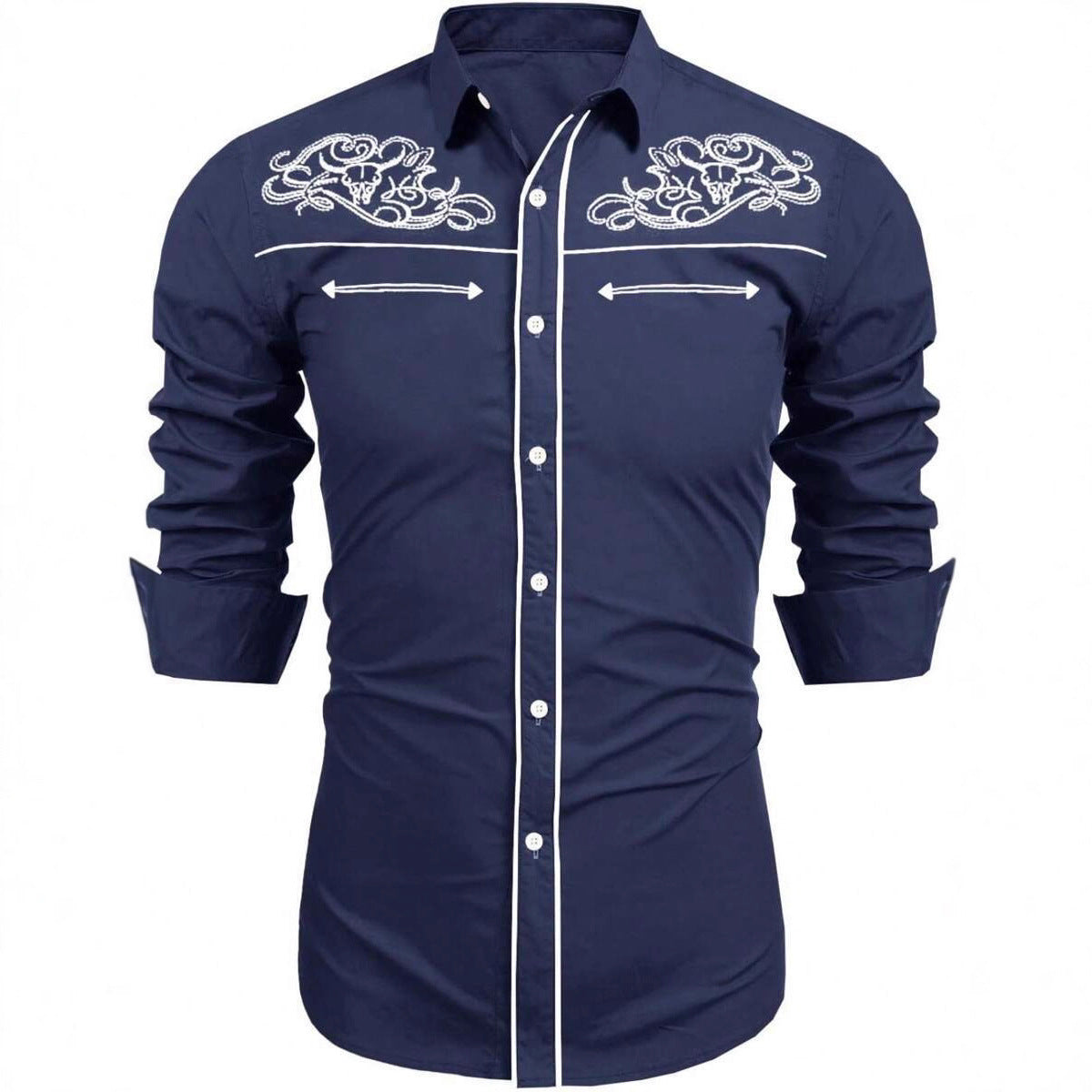 Elegantes Herren Hemd mit Stickerei Modern - BerlinGlamour