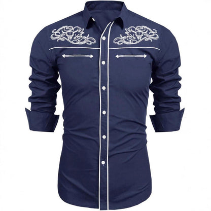 Elegantes Herren Hemd mit Stickerei Modern - BerlinGlamour