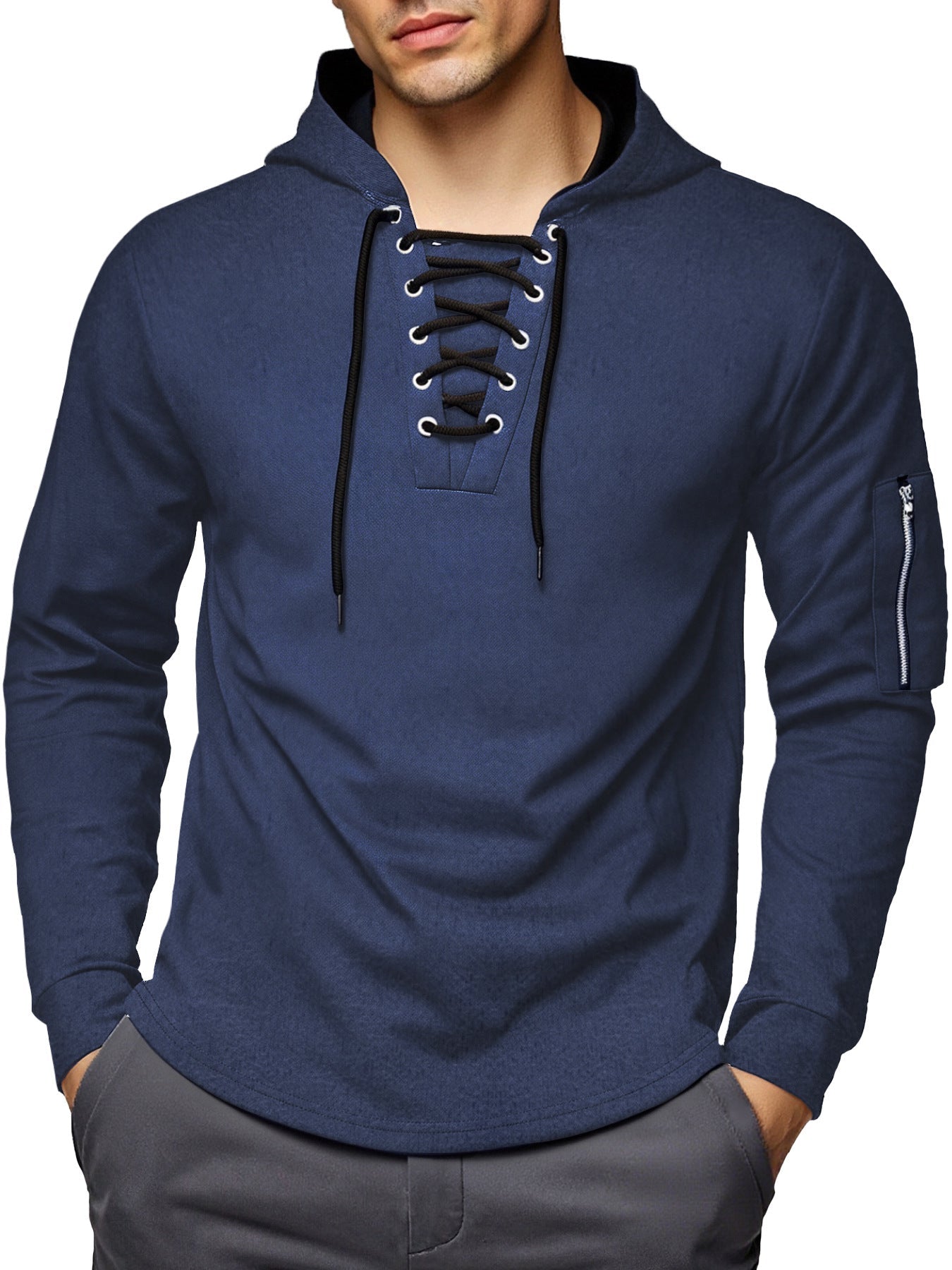 Herren Kapuzenpullover Schnürdesign Modern Trendy