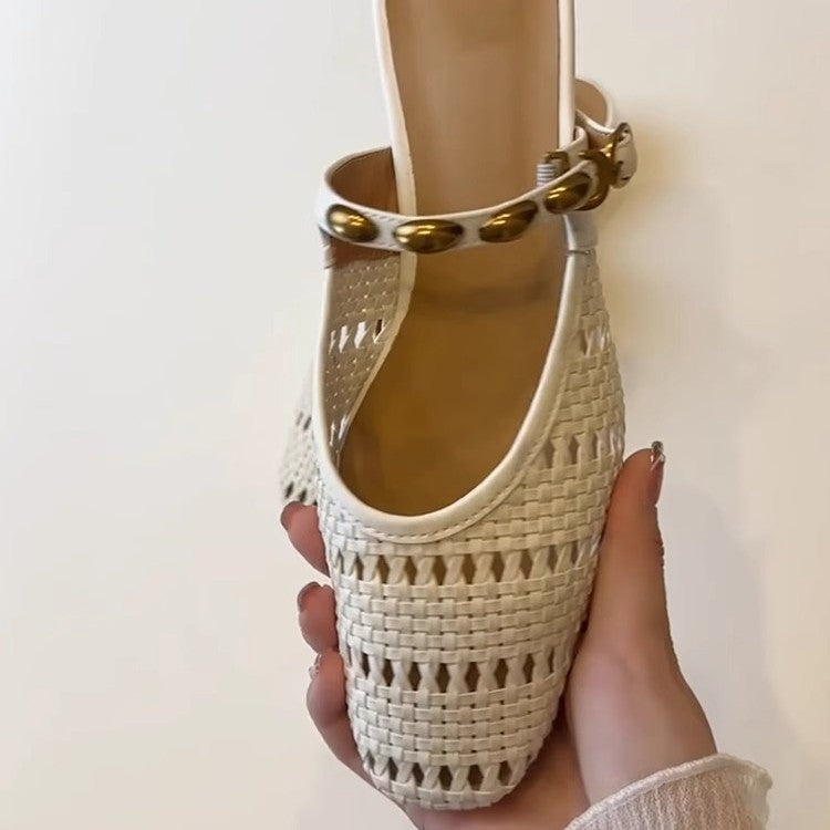 Damen Pantoletten Atmungsaktiv Elegante Riemchen-Design