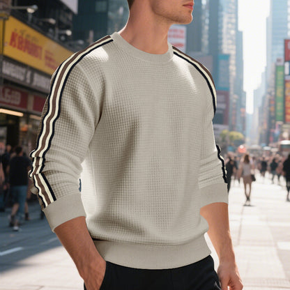 Herren Sweatshirt Modern mit Kontrastärmeln Trendig