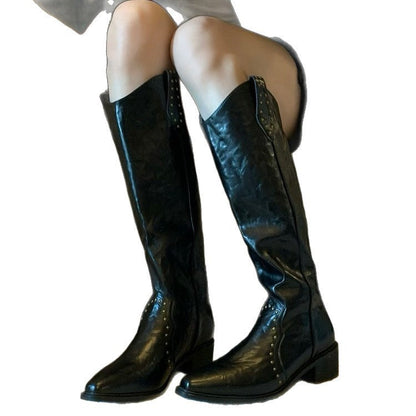 Damen Stiefel Cowboystyle mit Nieten Western Look