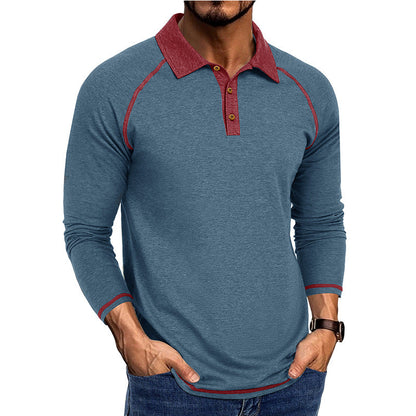 Herren Polo-Shirt Langarm Sportlich Moderner Kragen