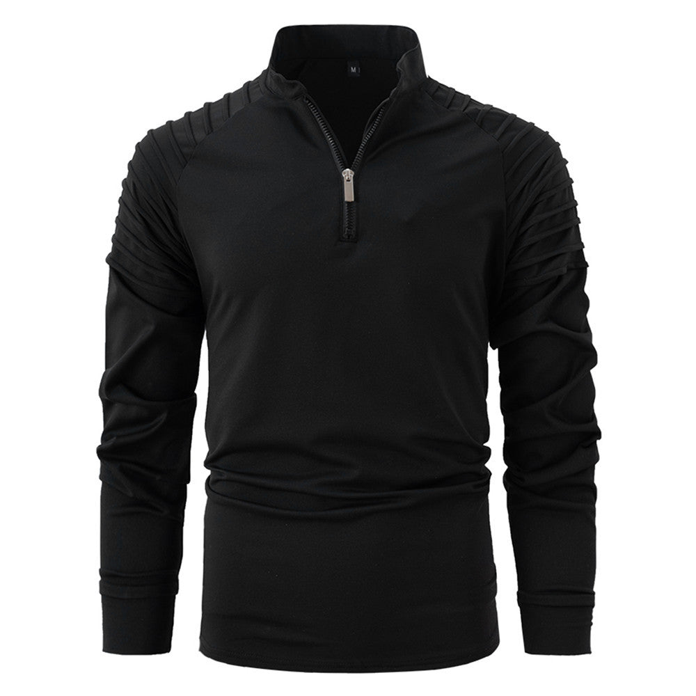 Herren Sportshirt Langarm Zip Hemd Modern Ergonomisch