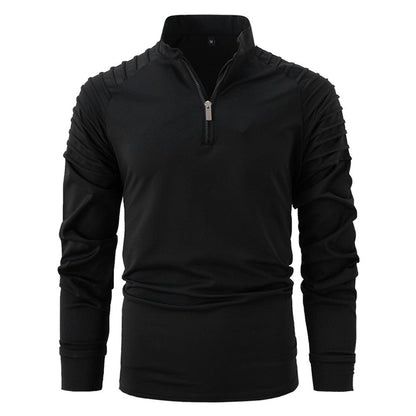 Herren Sportshirt Langarm Zip Hemd Modern Ergonomisch
