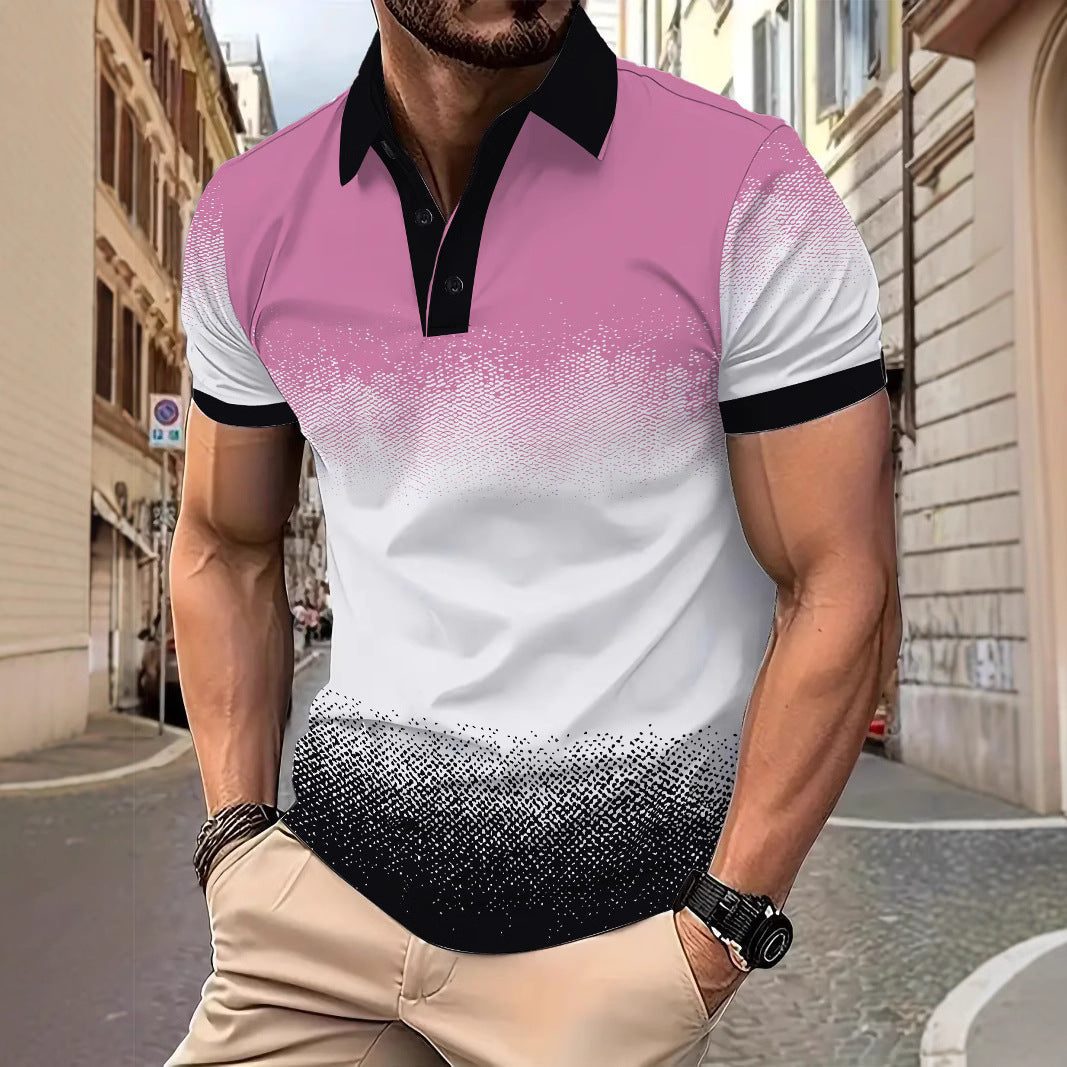 Herren Poloshirt Farbverlauf Modern Style - BerlinGlamour