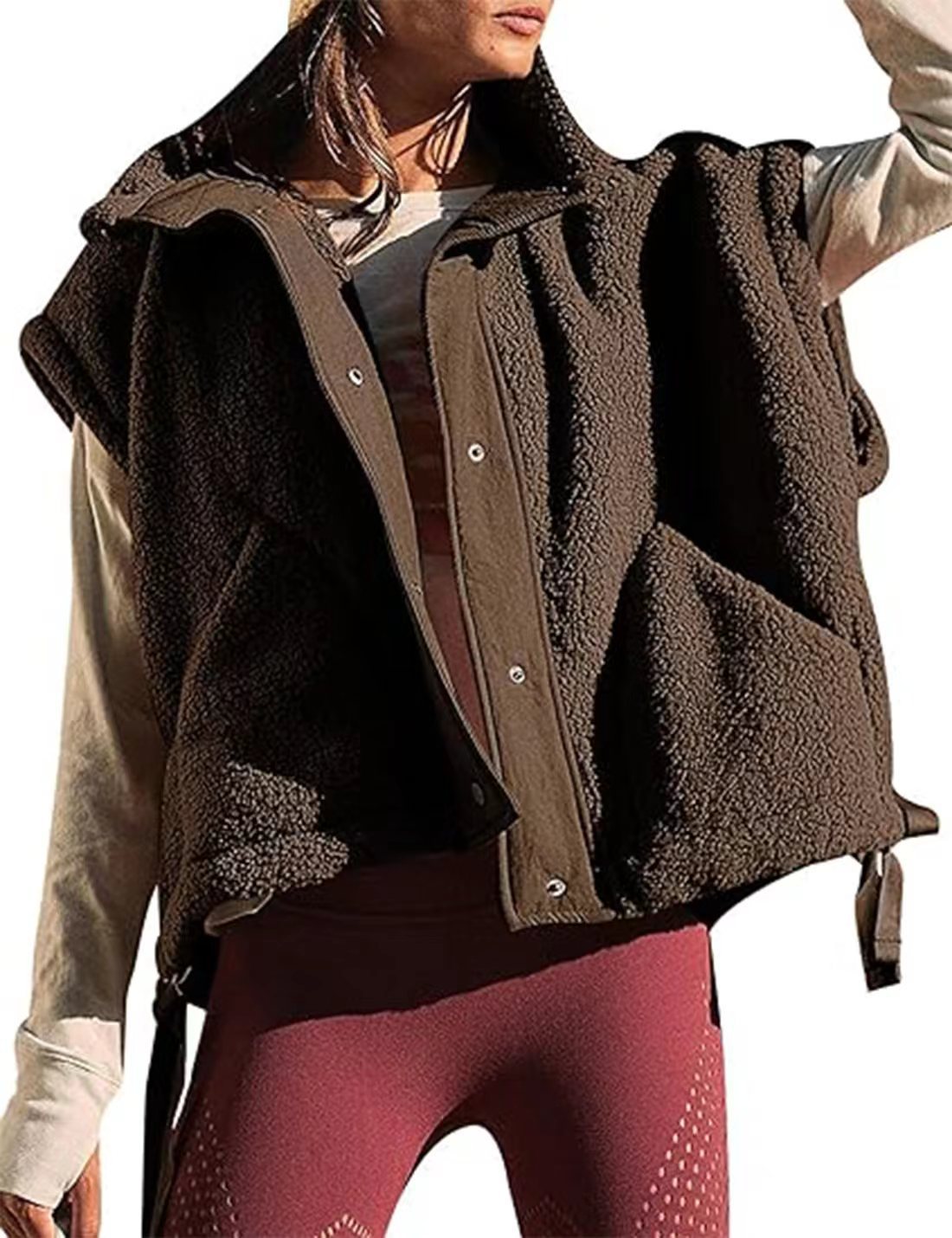 Damenweste Weich Teddyjacke Modern Praktisch