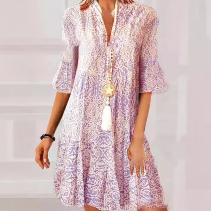 Damen Kleid Druck Modern Berlin Chic