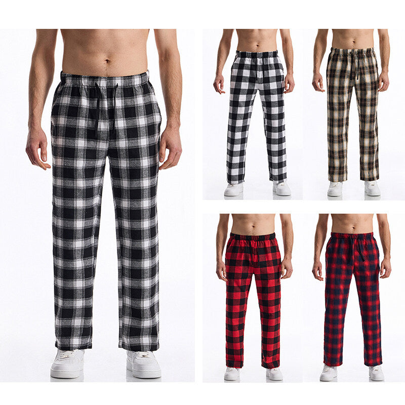 Herren Pyjamahose Weich Flanell Warm Bequem