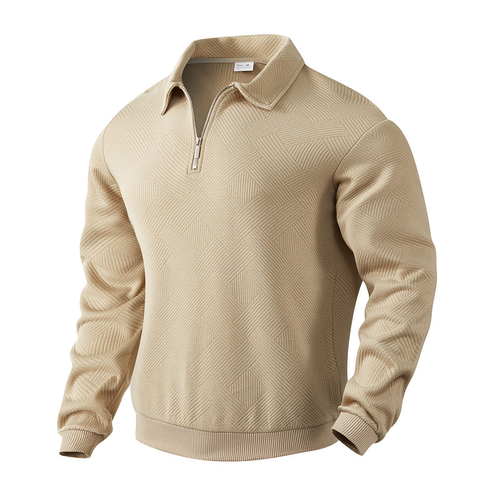 Herren Pullover Sportlich Modern Reißverschluss Struktur
