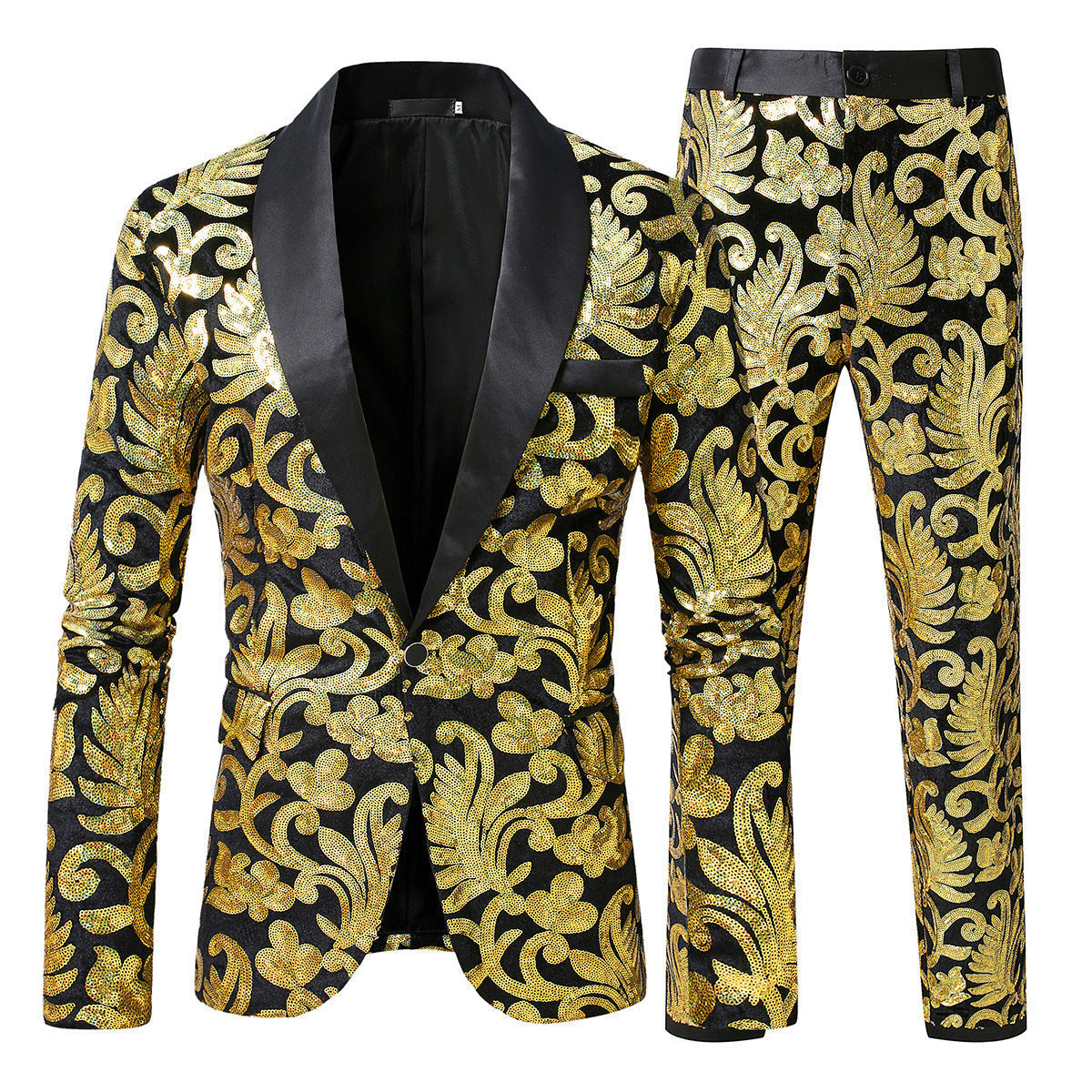 Herren Smoking Anzug Glitzernd mit Pailletten Muster - BerlinGlamour