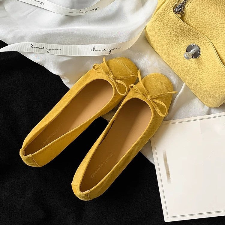 Damen Ballerinas Elegante Schleife Glanzleder - BerlinGlamour