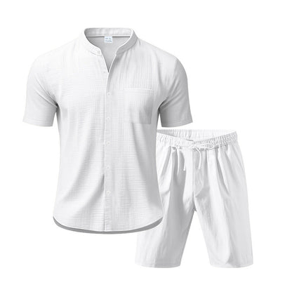 Herren Sommer Outfit kurzärmliges Hemd elastische Shorts
