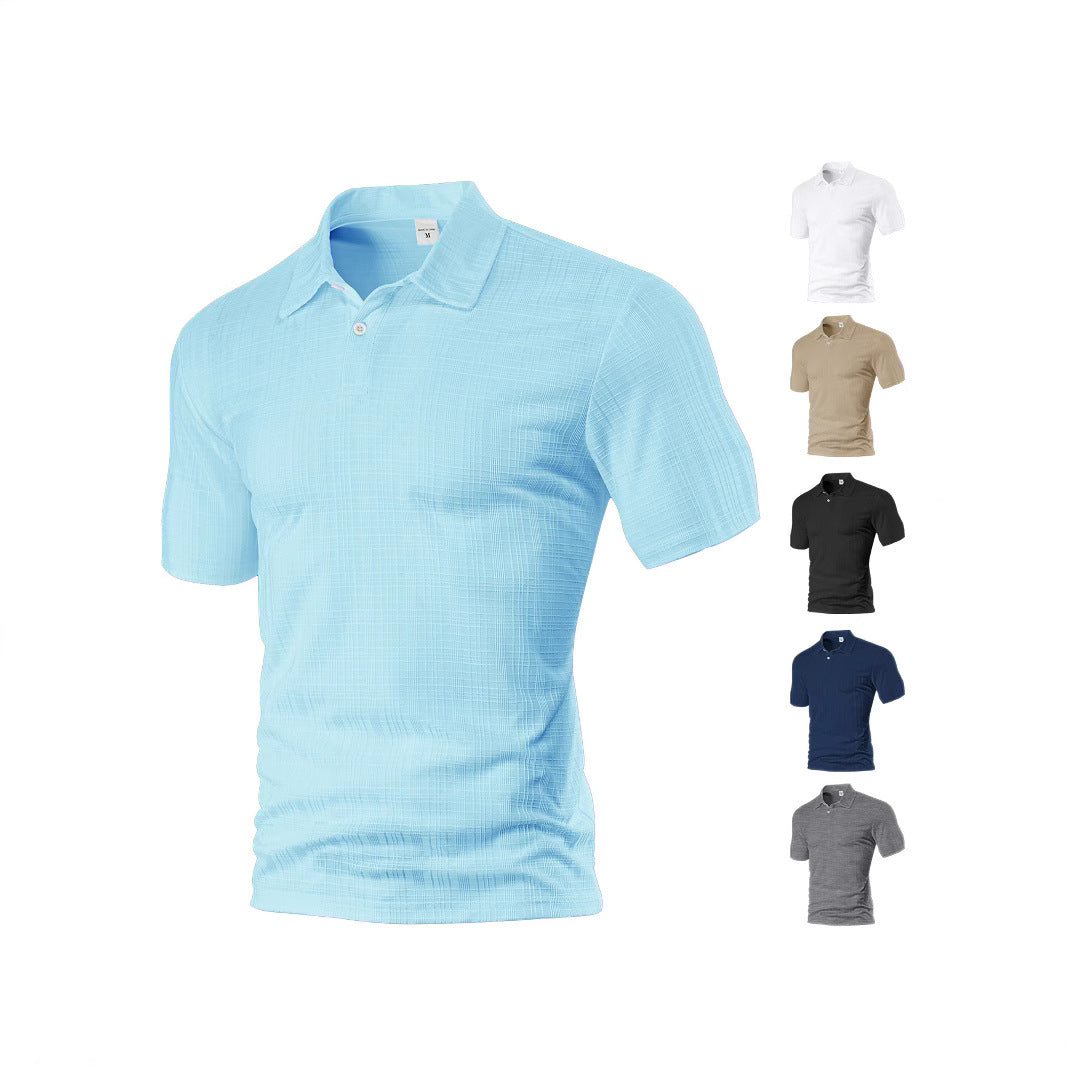 Herren Polohemd mit Struktur und Brusttasche Modern