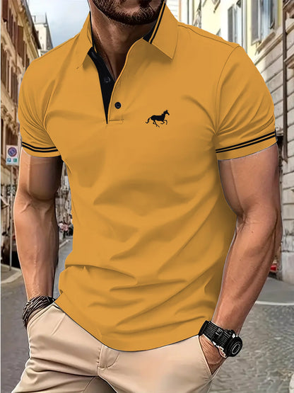Herren Poloshirt Modern Kontrastkragen Slim Fit