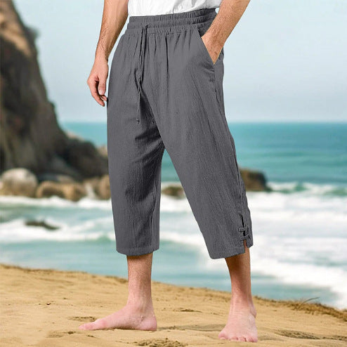 Herren Strandhose Bequem Mit Seitenschlitzen Sommer