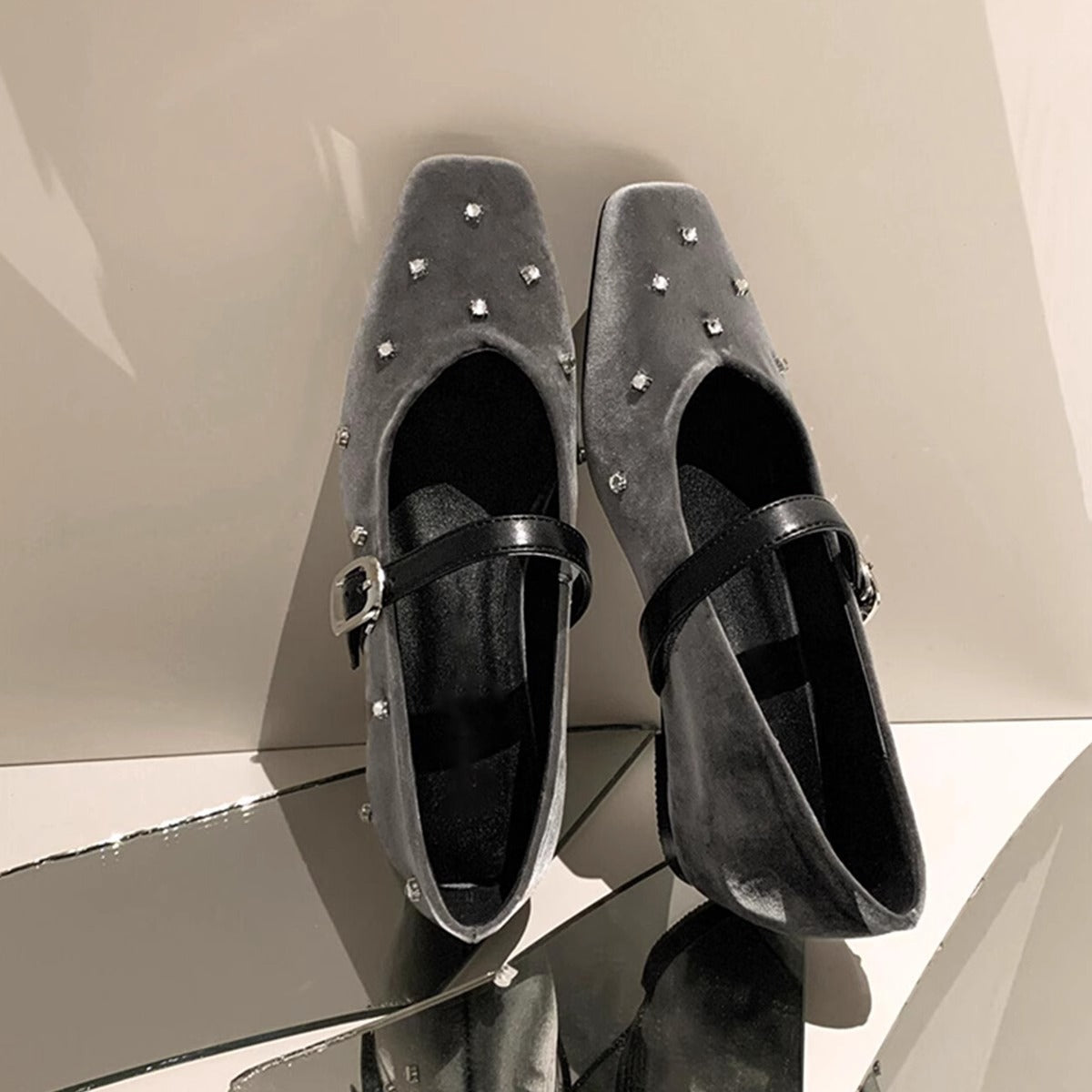 Damen Ballerinas Glamour Strass Schuhe Modern - BerlinGlamour