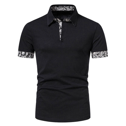 Herren Poloshirt Paisley Muster Sportlich Elegant